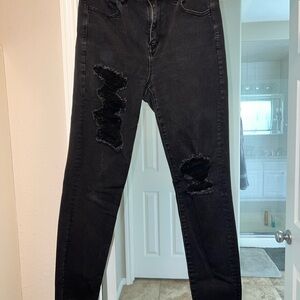 American Eagle Outfitters Black Skinny Distressed Jeans